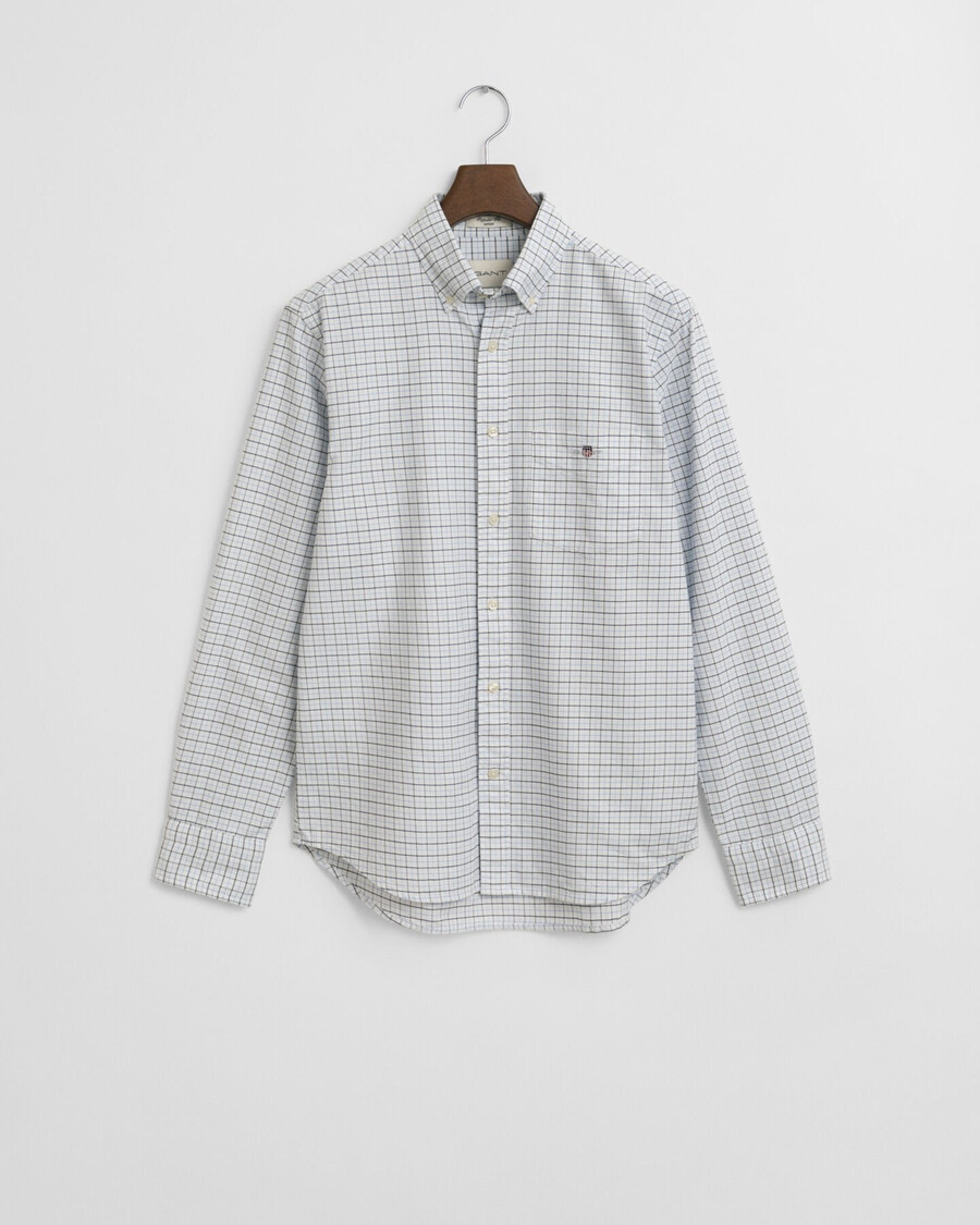 tattersall classic oxford overhemd met normale pasvorm - lichtblauw