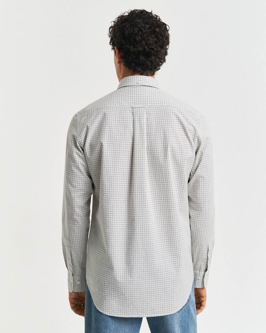 regular fit geruit klassiek poplin overhemd - juniper green