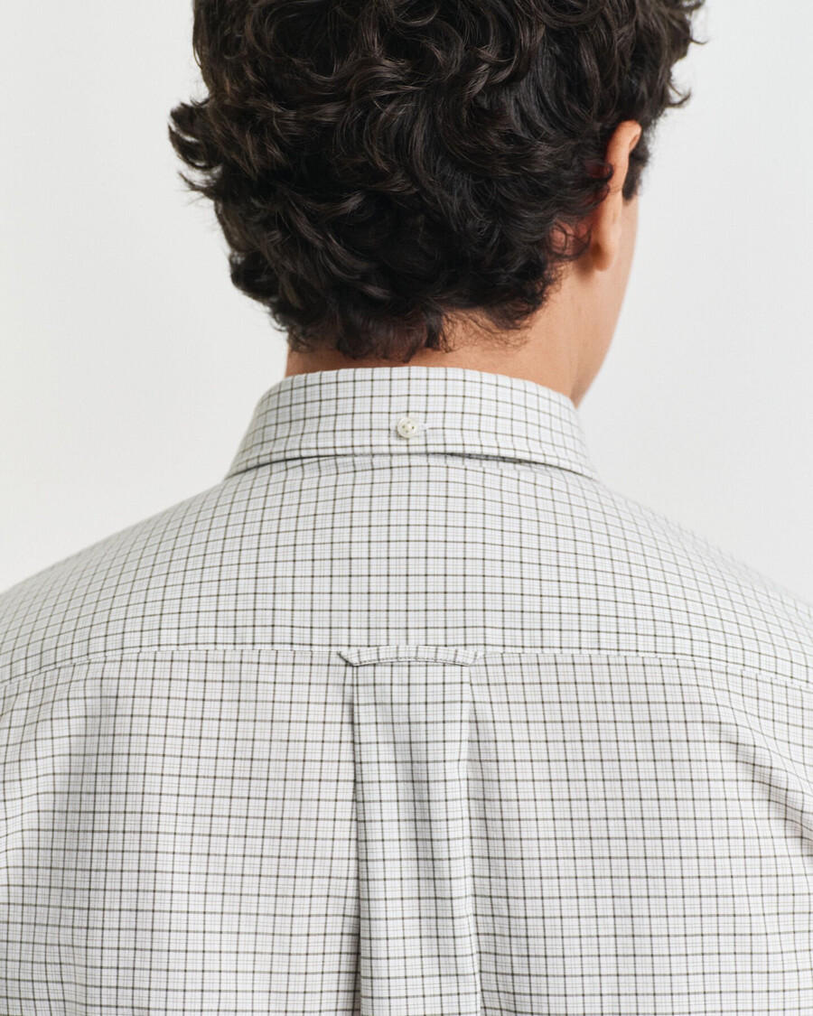 regular fit geruit klassiek poplin overhemd - juniper green