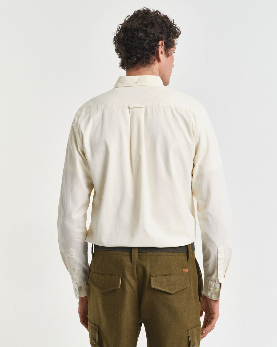regular fit twill overhemd - crème