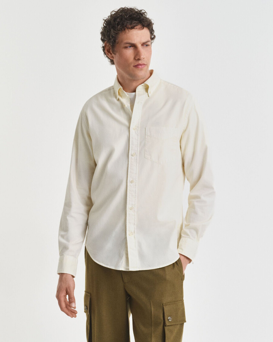 regular fit twill overhemd - crème