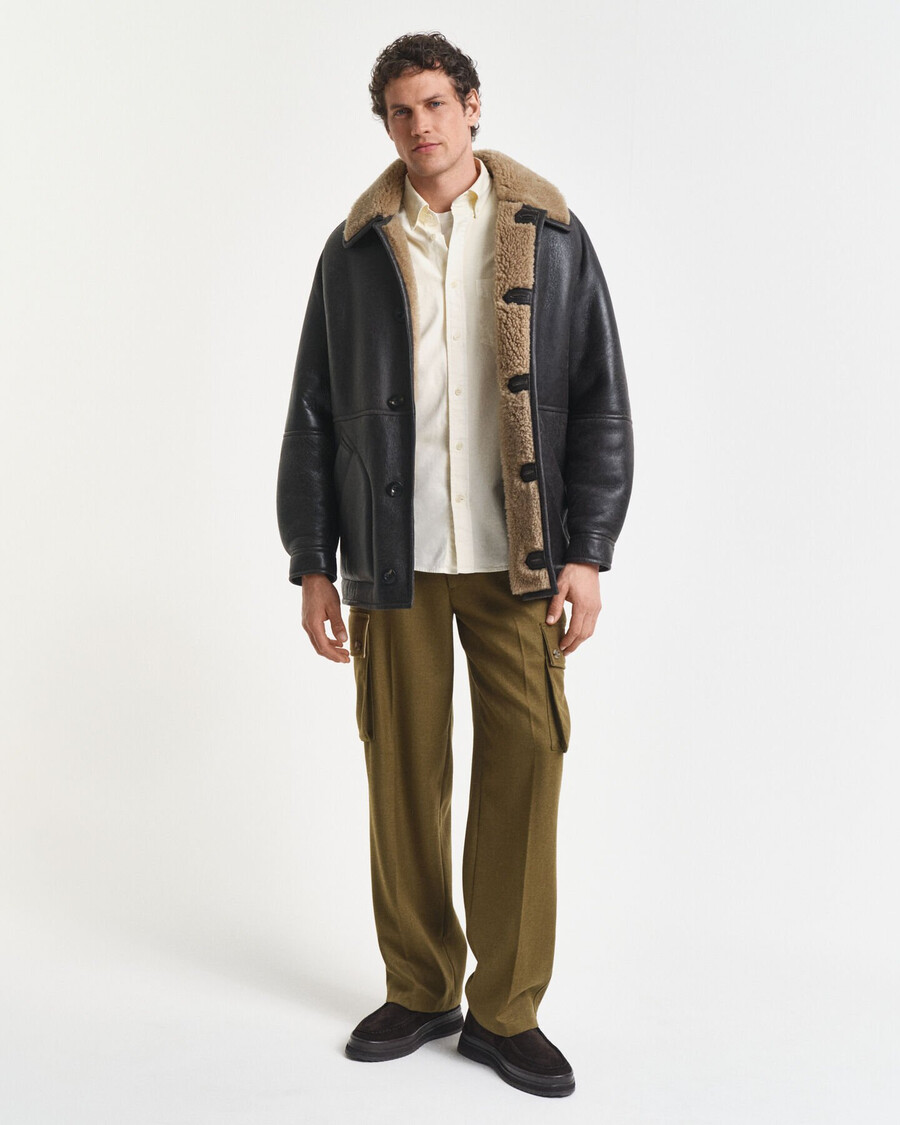 regular fit twill overhemd - crème