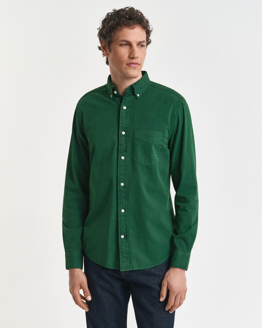 regular fit twill overhemd - bosgroen