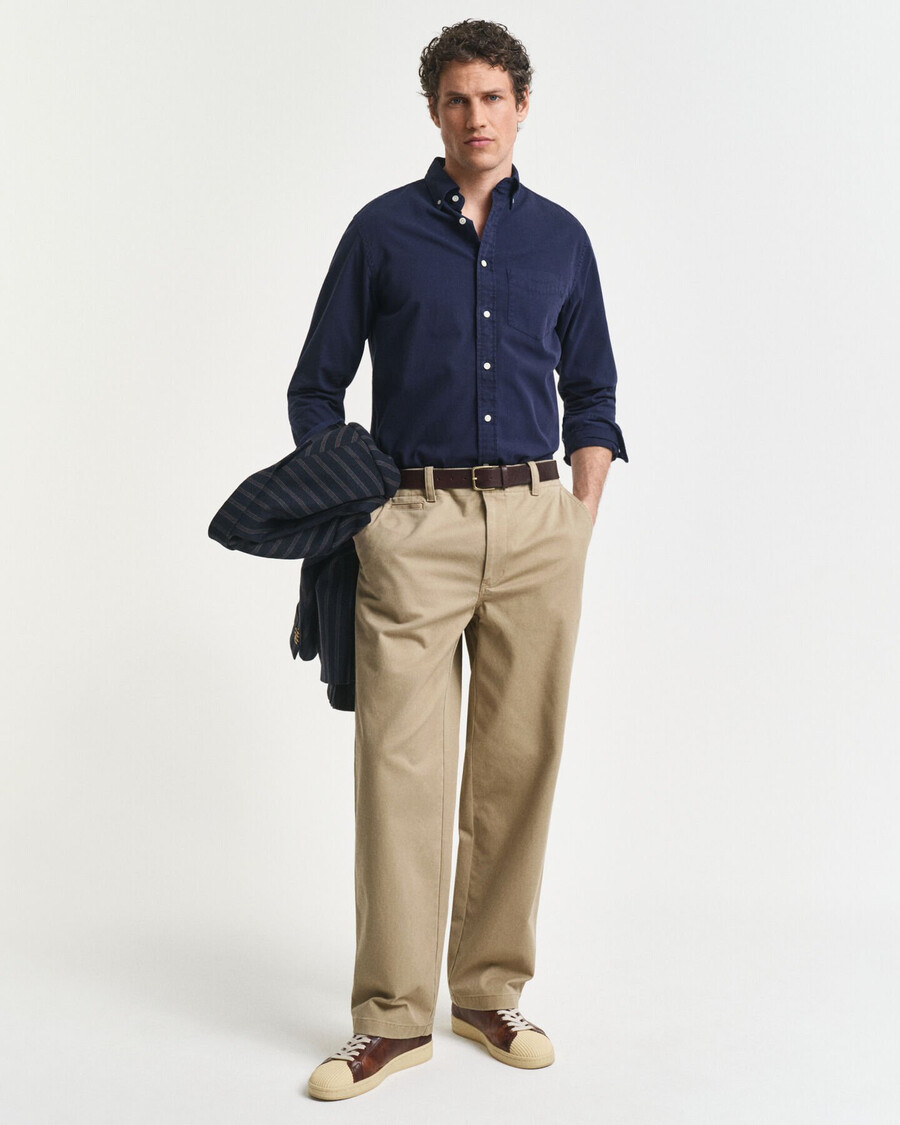 regular fit twill overhemd - avondblauw