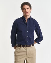 regular fit twill overhemd - avondblauw