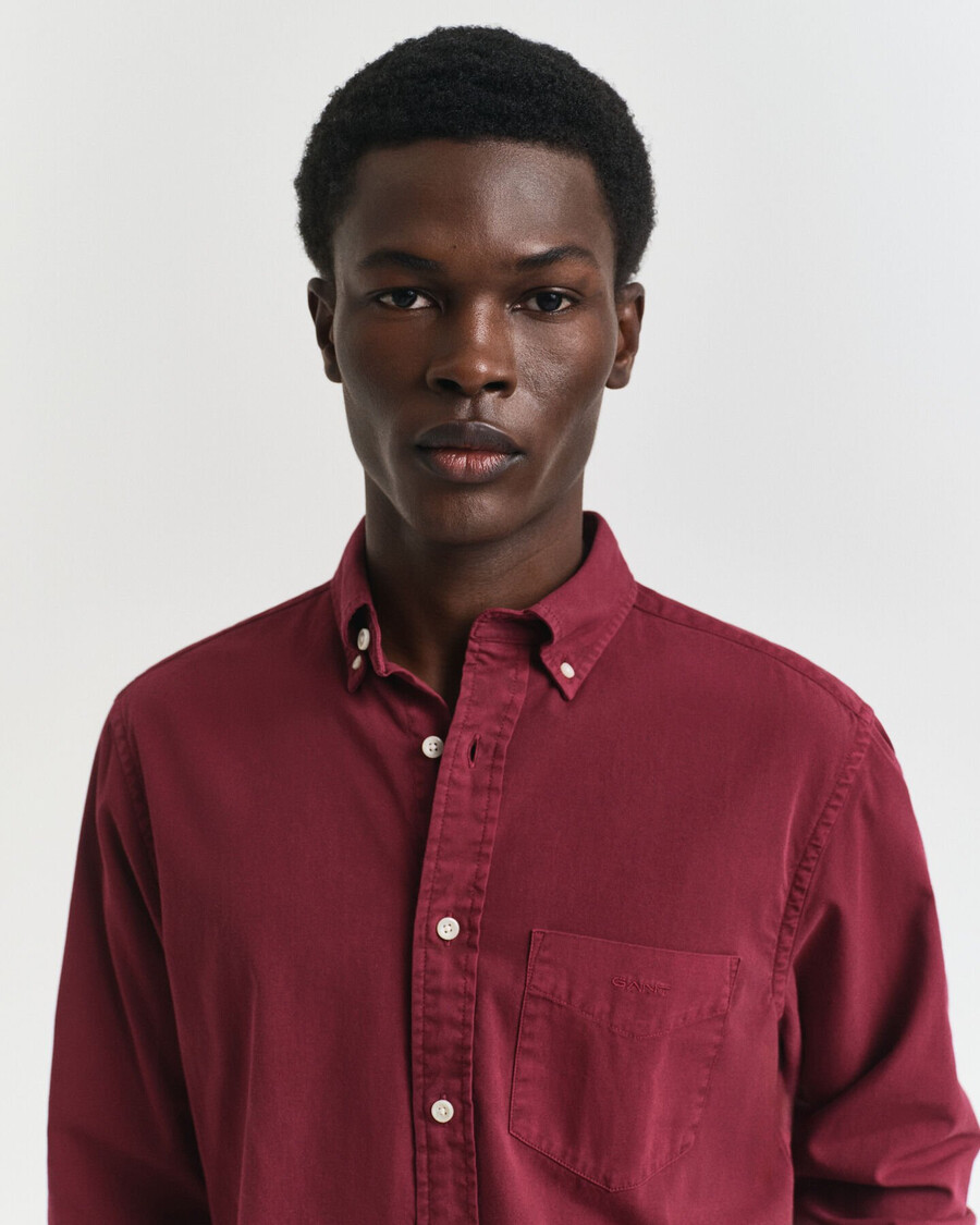 regular fit twill overhemd - plumped red