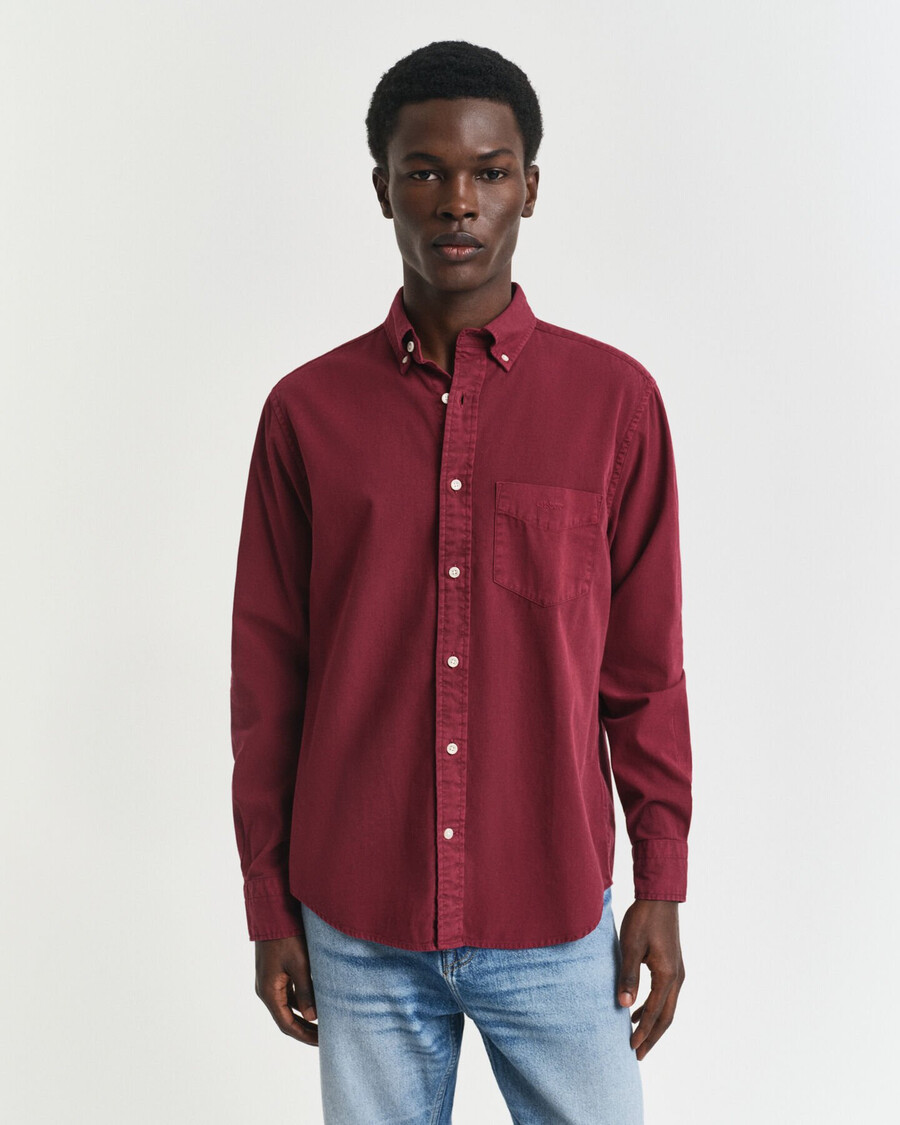 regular fit twill overhemd - plumped red