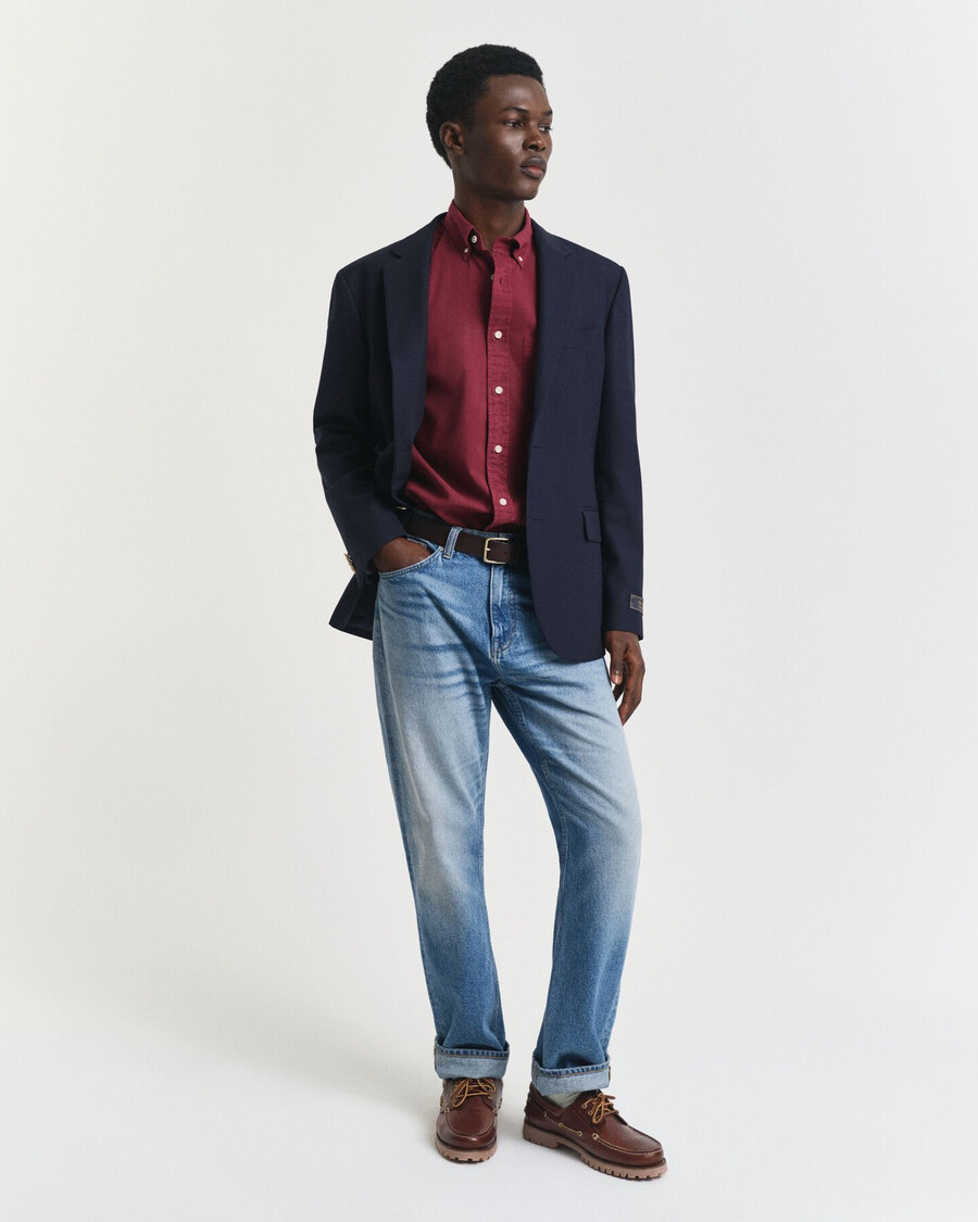 regular fit twill overhemd - plumped red