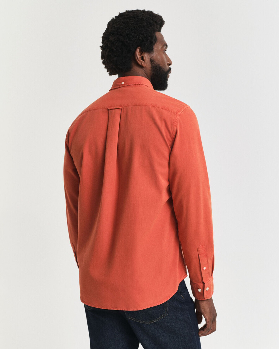 regular fit twill overhemd - diep oranje