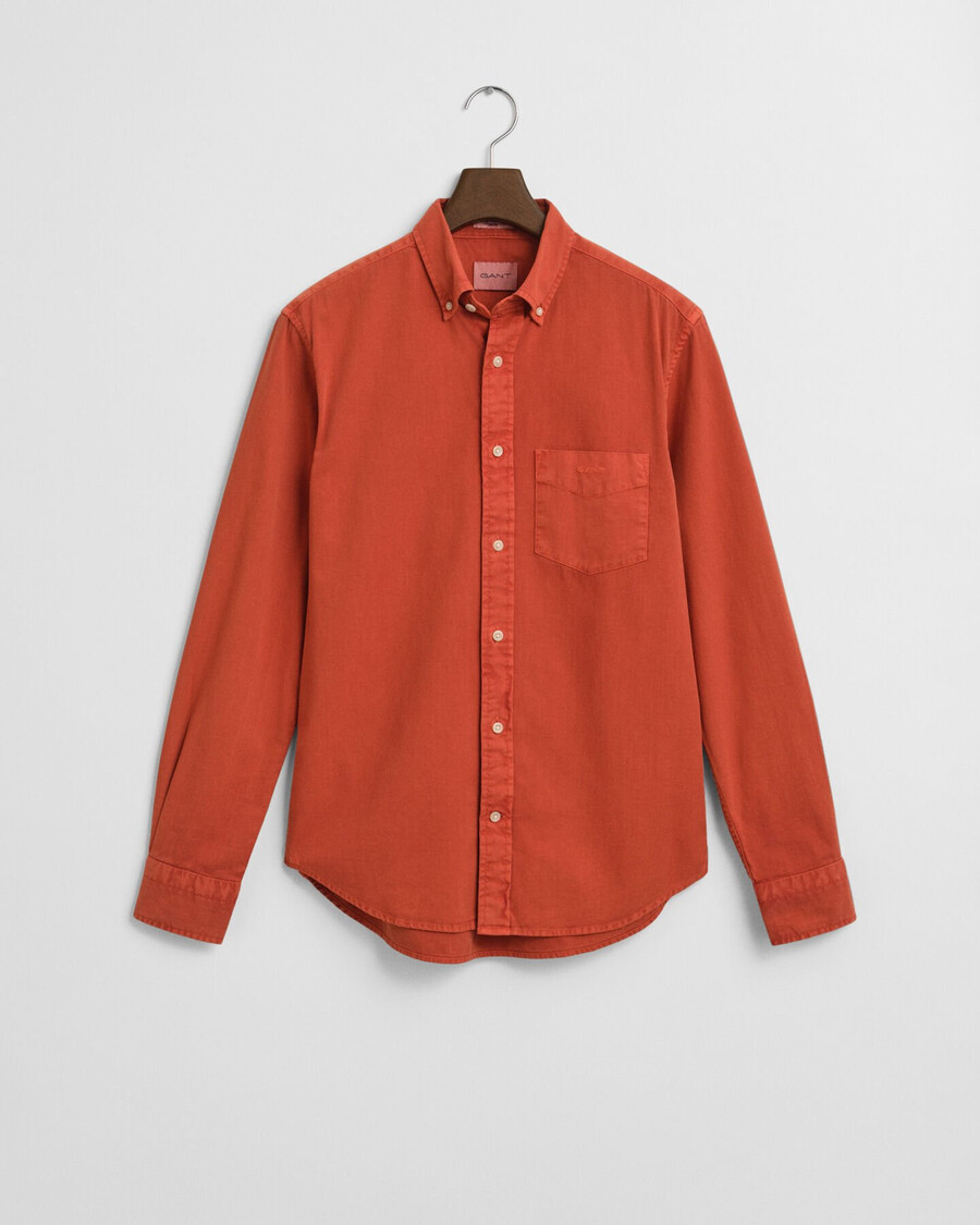 regular fit twill overhemd - diep oranje