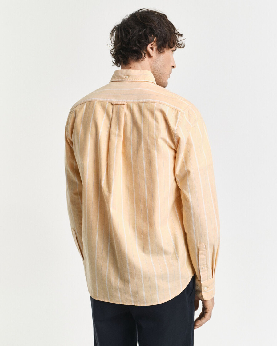 regular fit gestreept klassiek oxford overhemd - yellow lichen