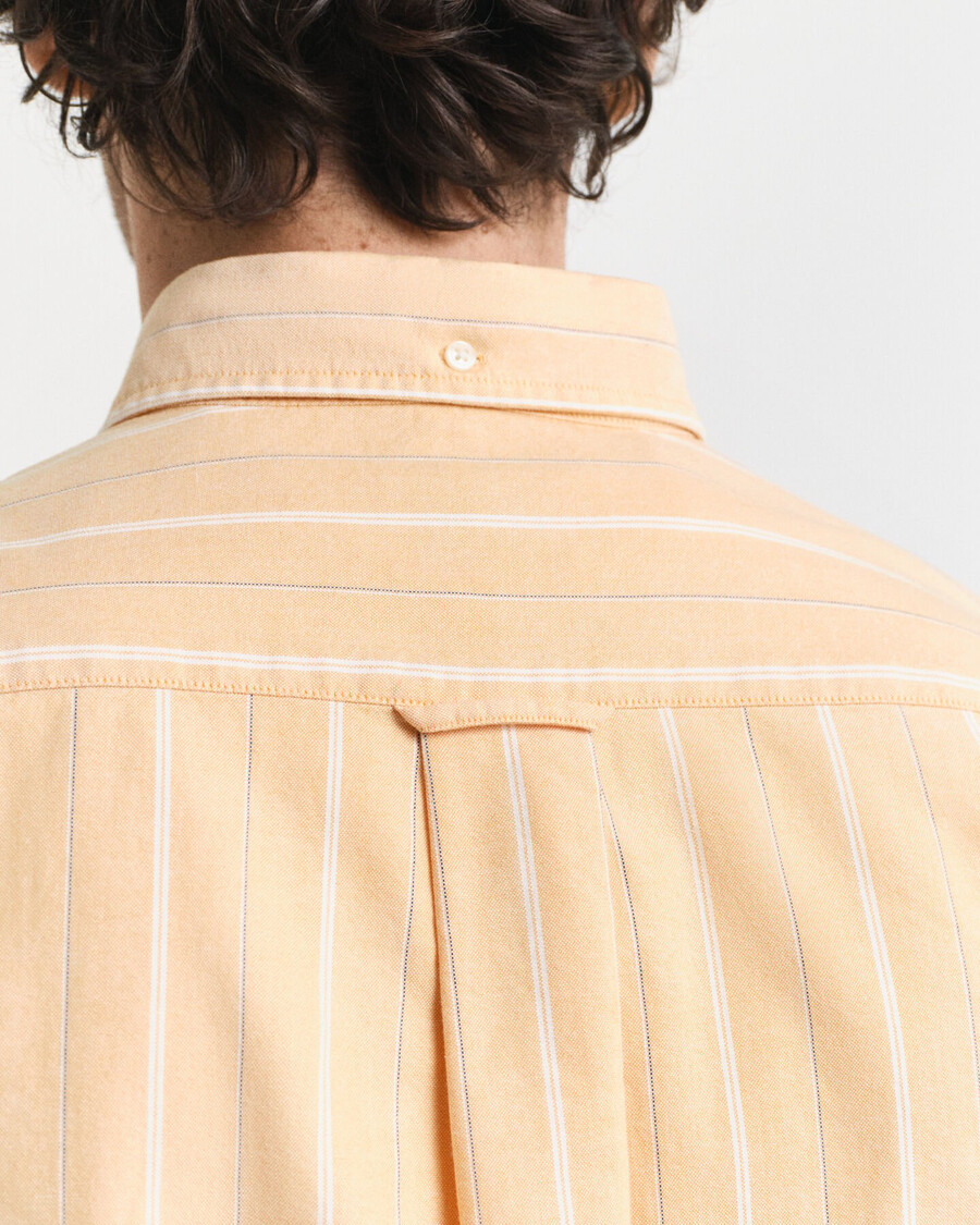 regular fit gestreept klassiek oxford overhemd - yellow lichen