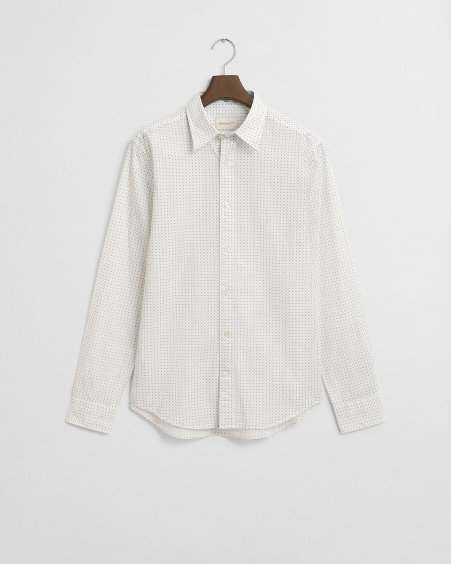 normale pasvorm microprint shirt - eierschaal