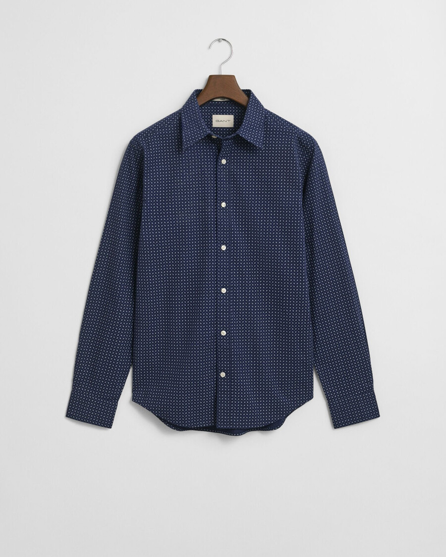 regular fit t-shirt met microprint - klassiek blauw