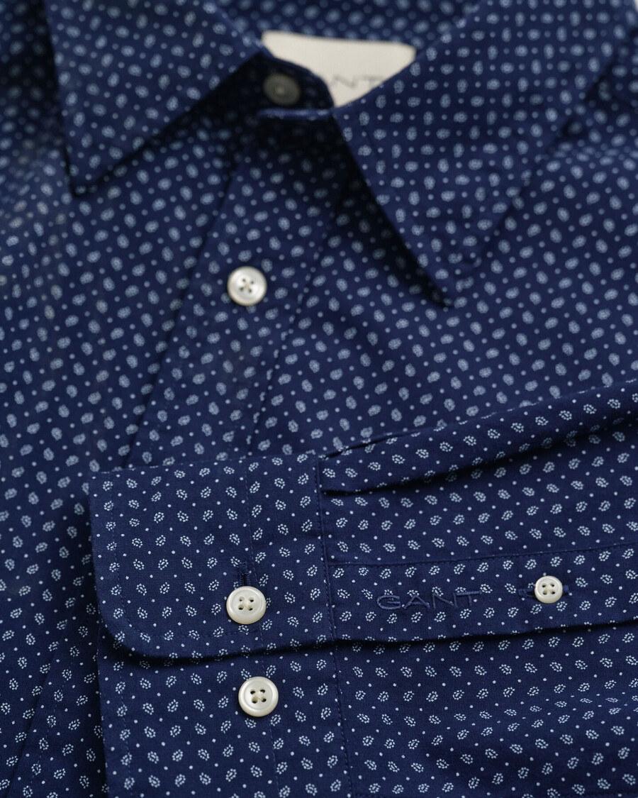 regular fit t-shirt met microprint - klassiek blauw