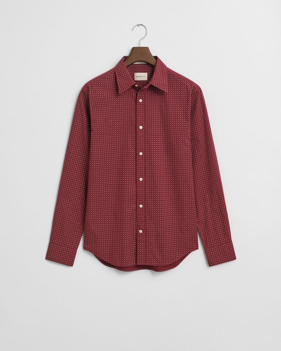 normale pasvorm microprint shirt - plumped red
