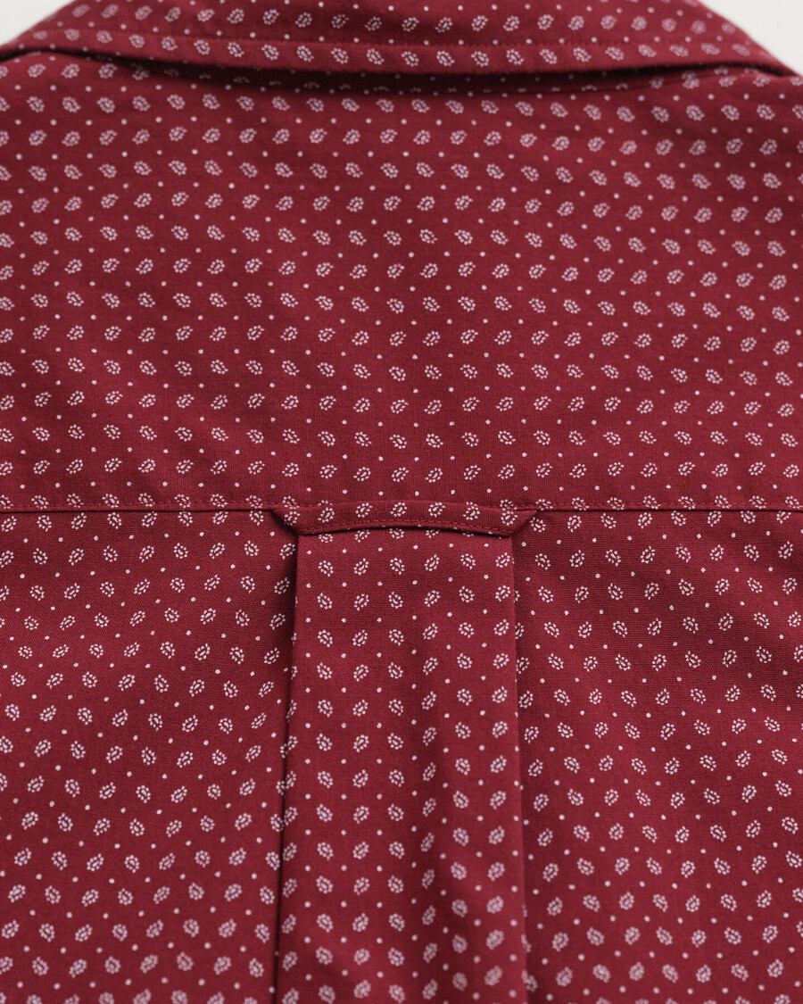 normale pasvorm microprint shirt - plumped red