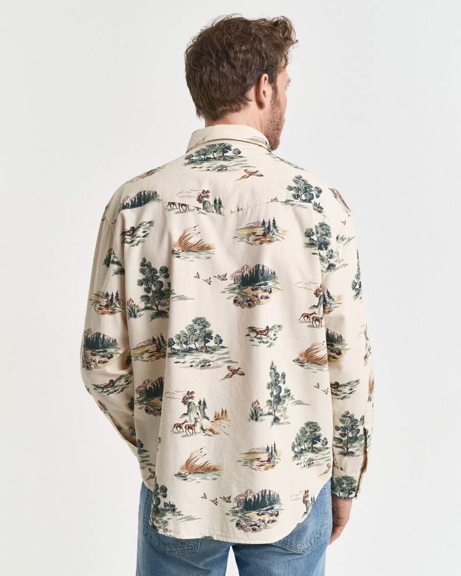 relaxed fit bedrukt rodeo-shirt - ivoorwit
