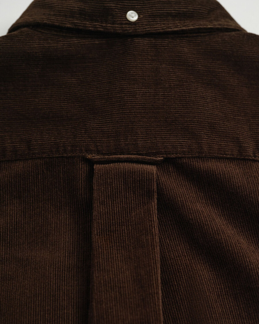 corduroy overhemd met normale pasvorm - rijkbruin