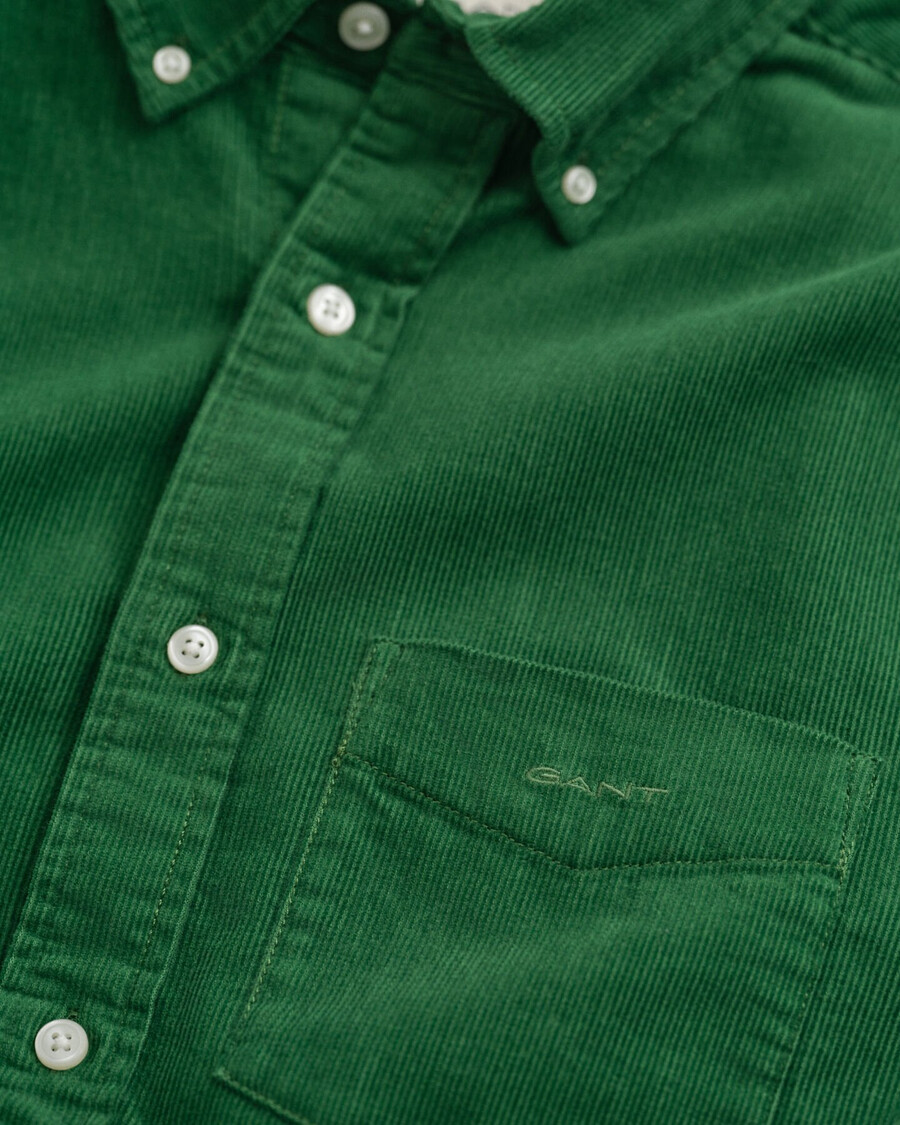 corduroy overhemd met normale pasvorm - grasgroen