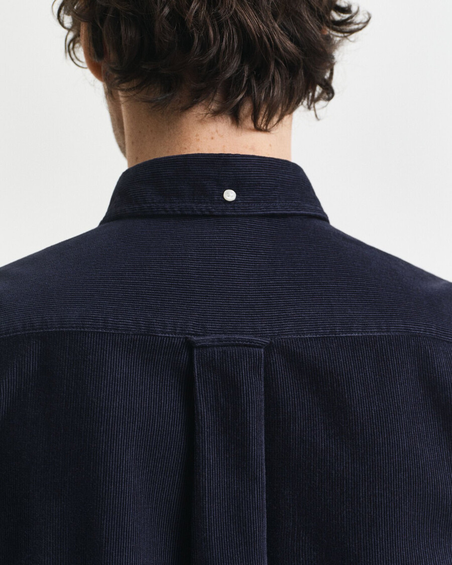 corduroy overhemd met normale pasvorm - avondblauw