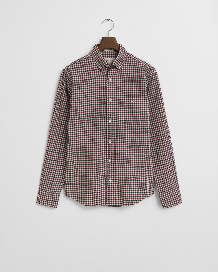 regular fit geruite keperstof overhemd - plumped red