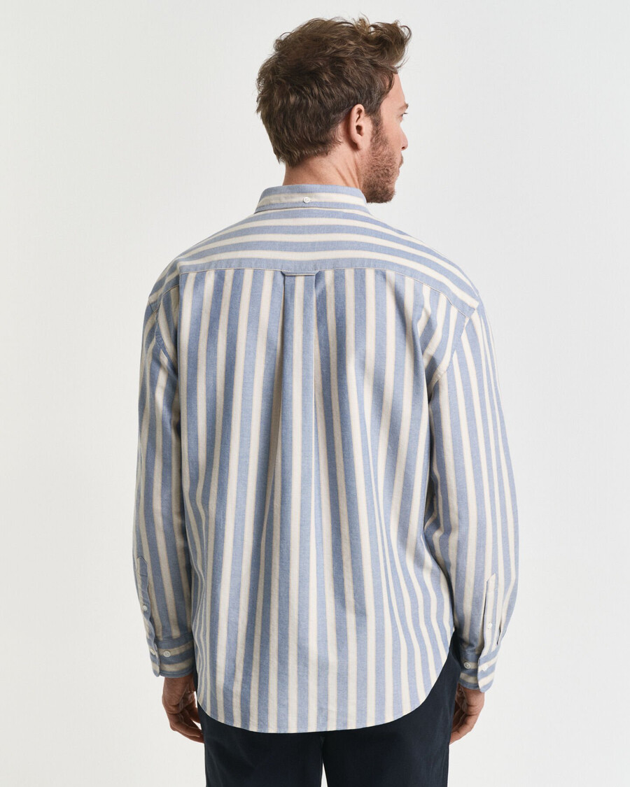 relaxed fit gestreept oxford overhemd in klassieke stijl - blue water
