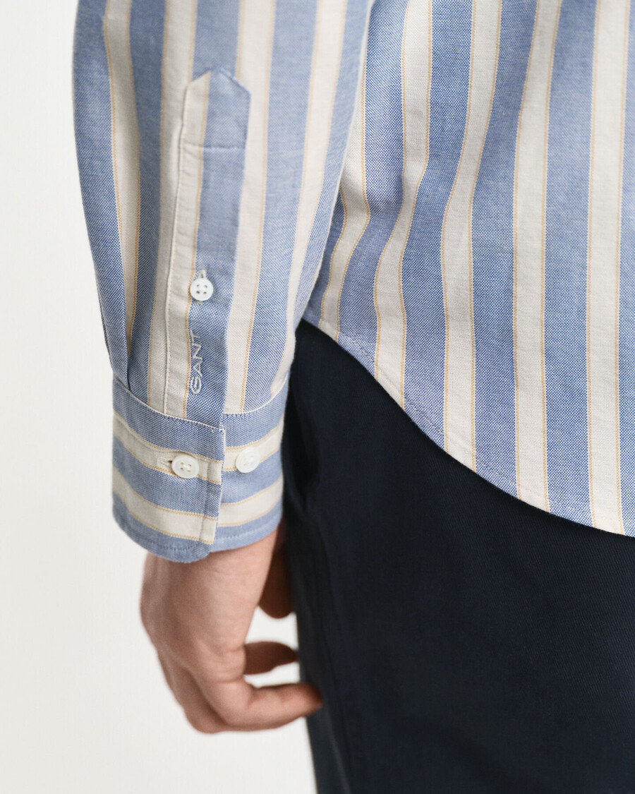 relaxed fit gestreept oxford overhemd in klassieke stijl - blue water