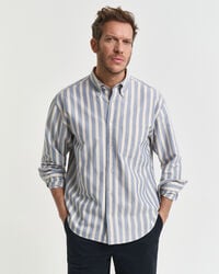 relaxed fit gestreept oxford overhemd in klassieke stijl - blue water
