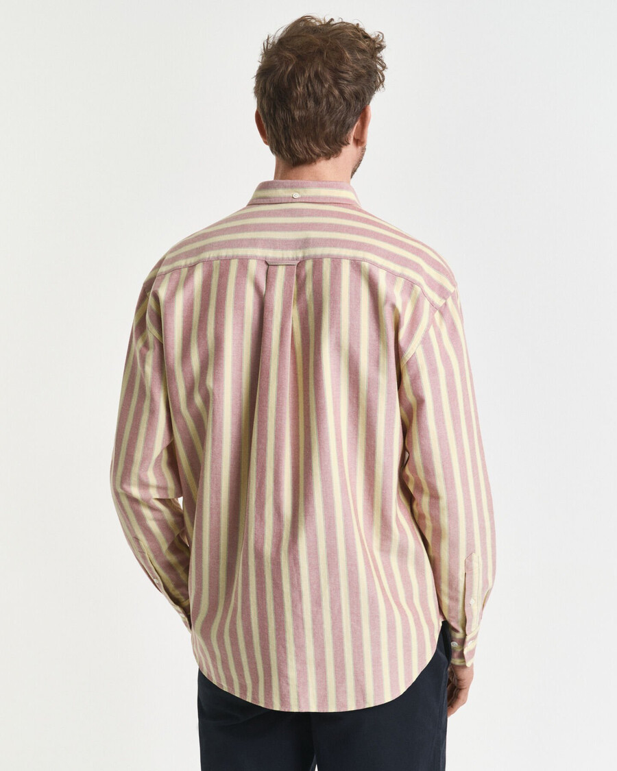 relaxed fit gestreept oxford overhemd in klassieke stijl - modern roestbruin