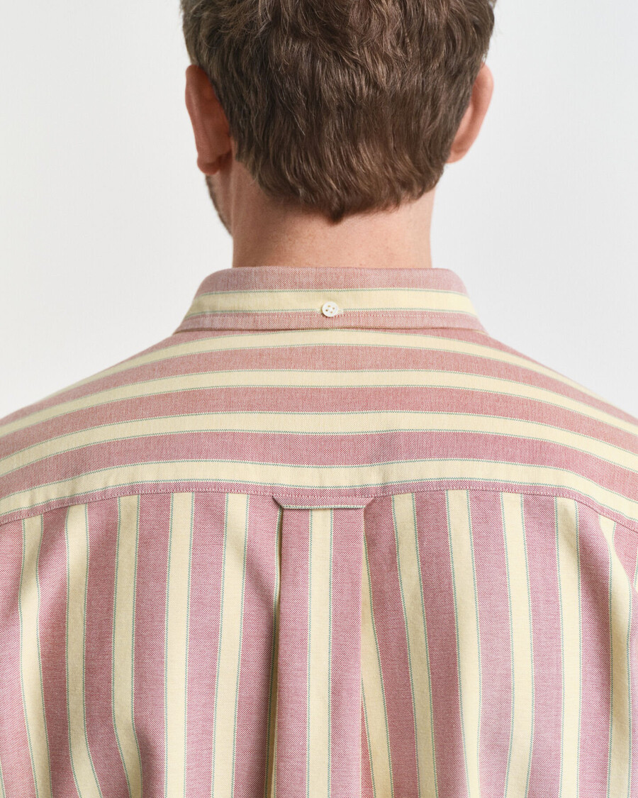 relaxed fit gestreept oxford overhemd in klassieke stijl - modern roestbruin