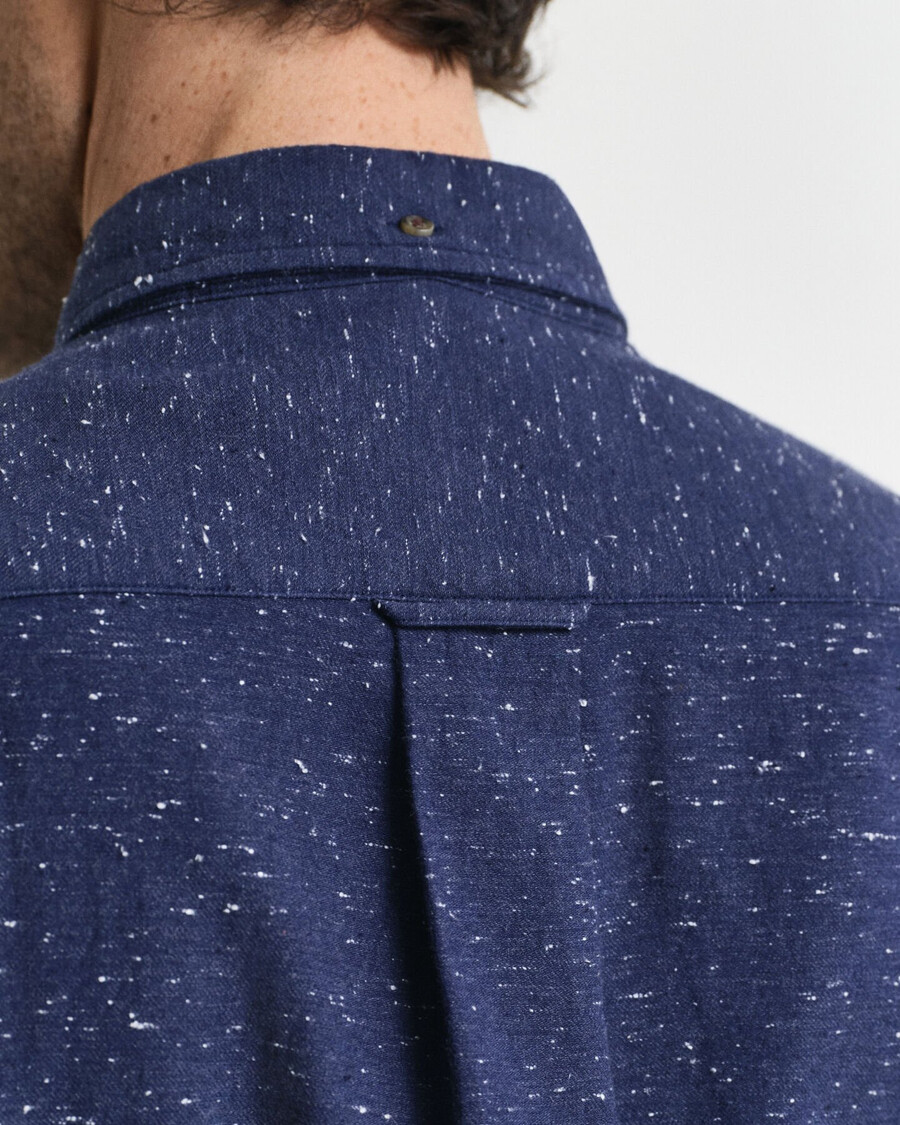 regular fit nepps flanellen overhemd - perzisch blauw