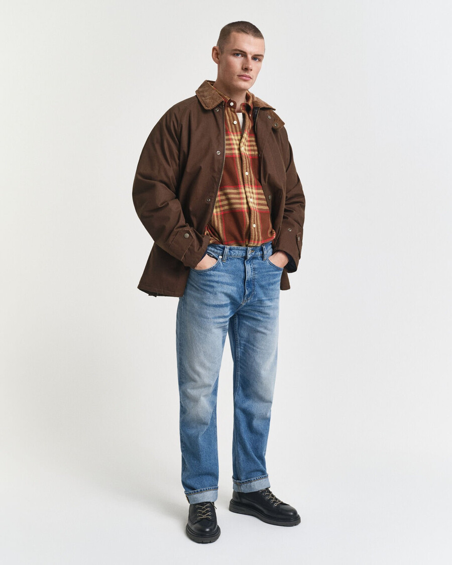 oversized flanellen keperstof overhemd - mahoniebruin