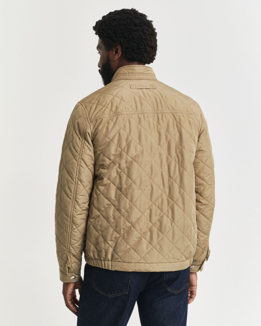 gewatteerde windjack - licht taupe