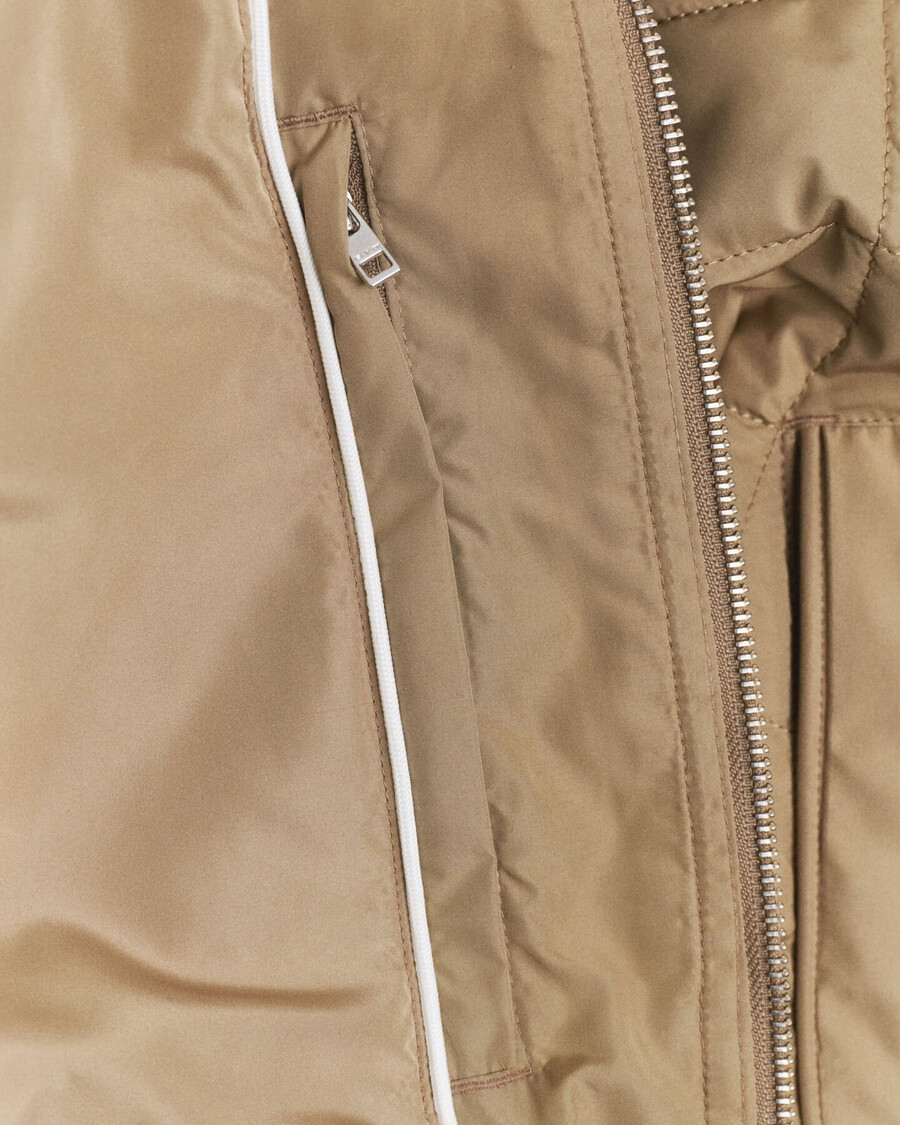 gewatteerde windjack - licht taupe