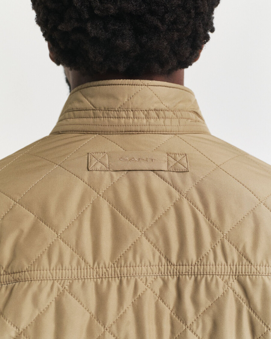 gewatteerde windjack - licht taupe