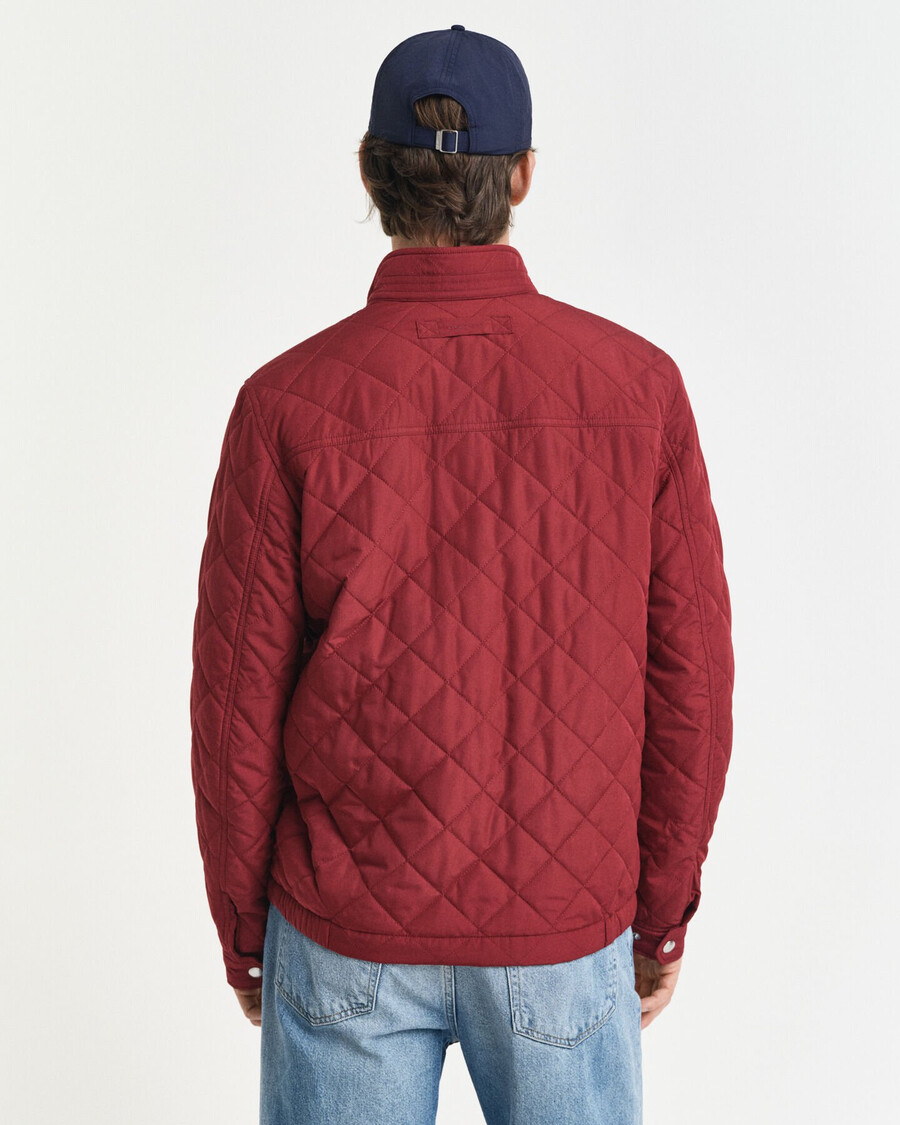 gewatteerde windjack - vol en rood