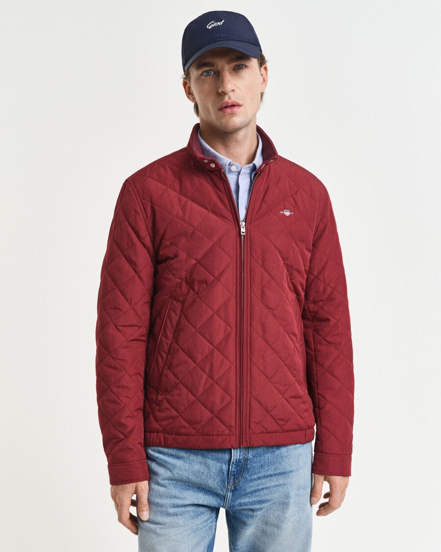 gewatteerde windjack - vol en rood