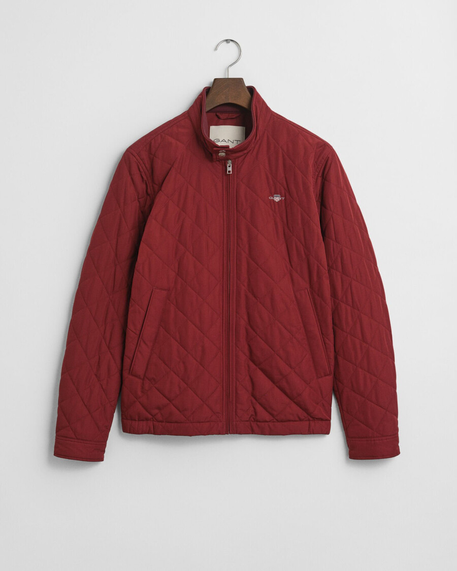 gewatteerde windjack - vol en rood