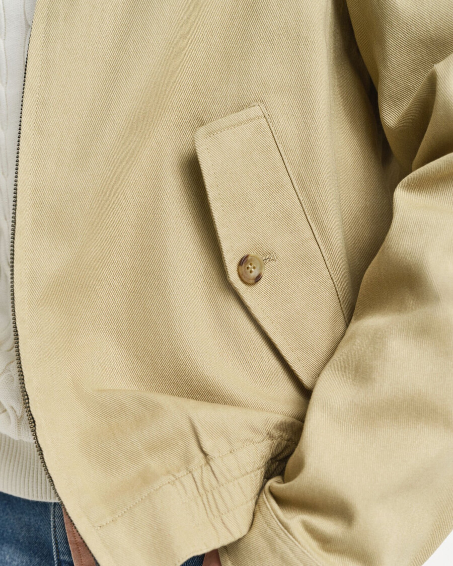 katoenen twill jas - houtbeige