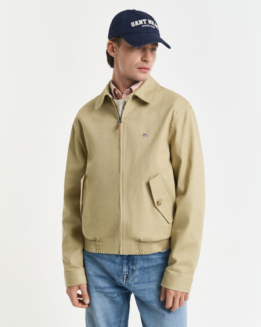 katoenen twill jas - houtbeige