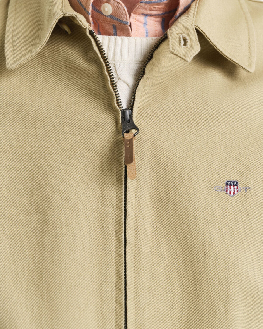 katoenen twill jas - houtbeige