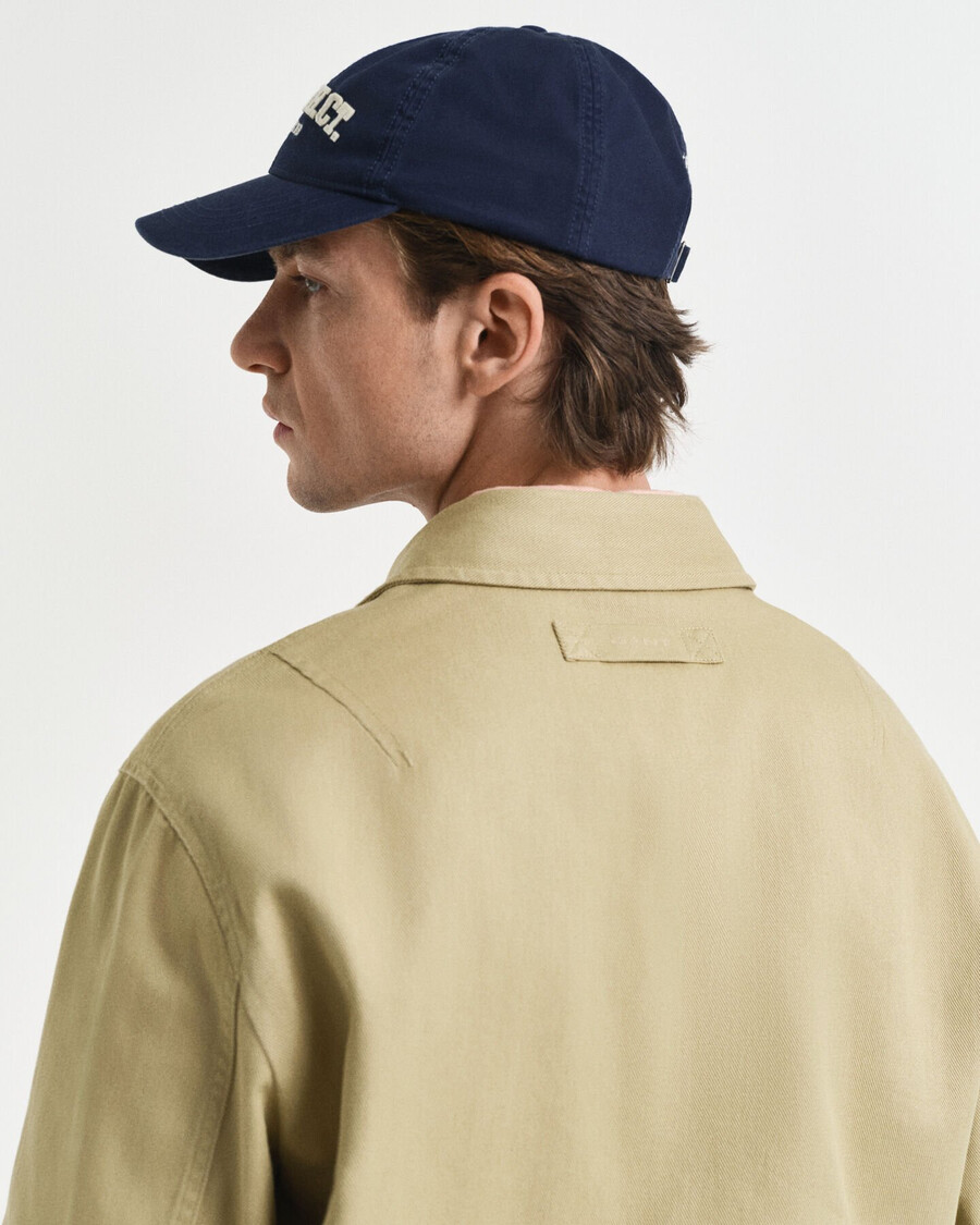 katoenen twill jas - houtbeige