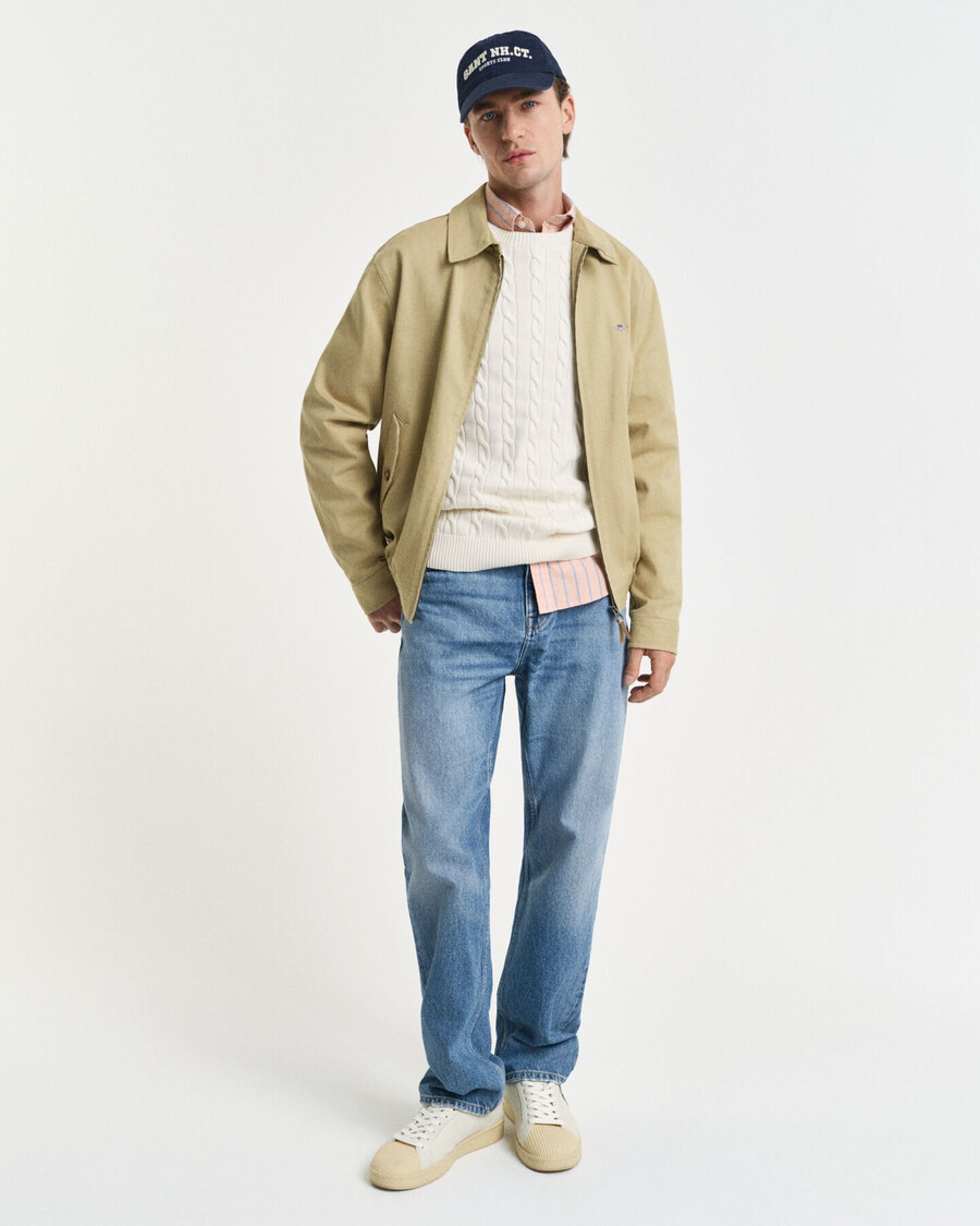 katoenen twill jas - houtbeige