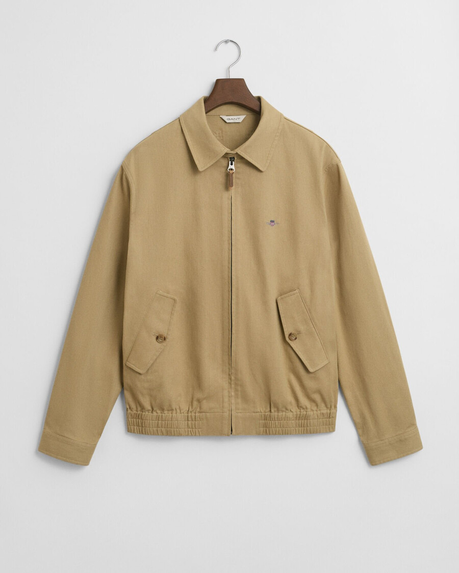 katoenen twill jas - houtbeige