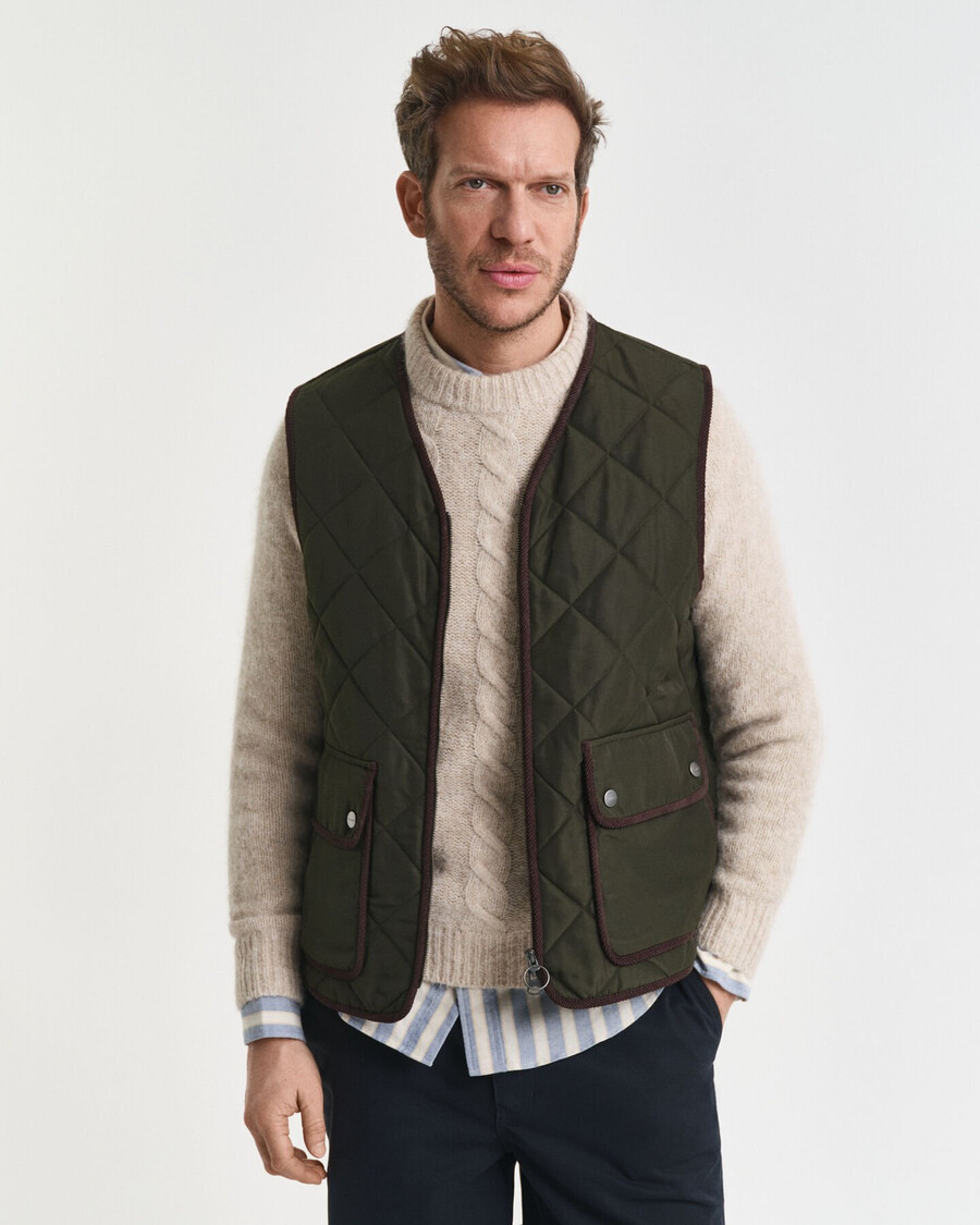 gewatteerd vest - donker mosgroen