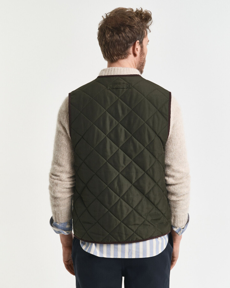 gewatteerd vest - donker mosgroen