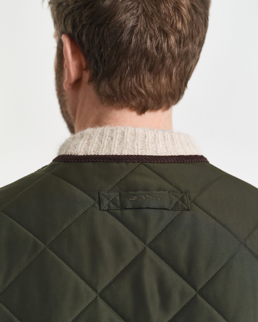 gewatteerd vest - donker mosgroen