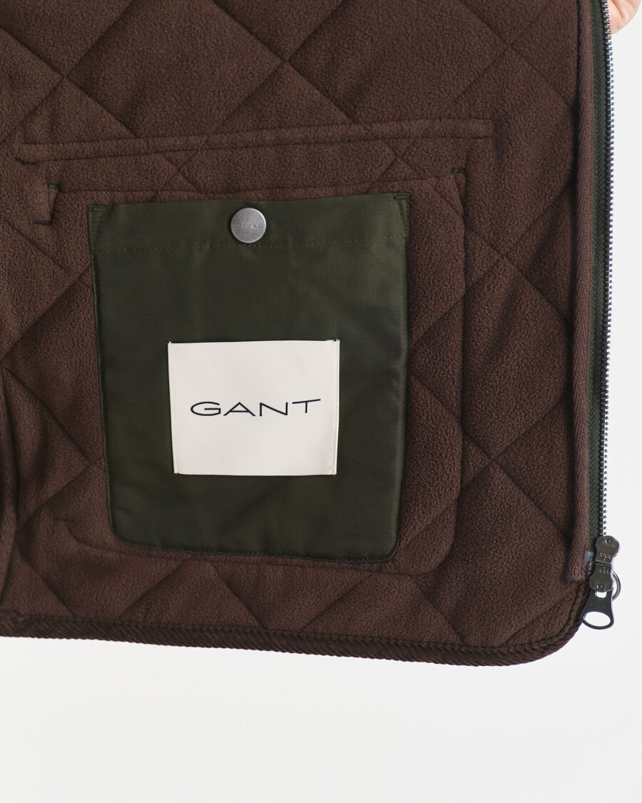 gewatteerd vest - donker mosgroen