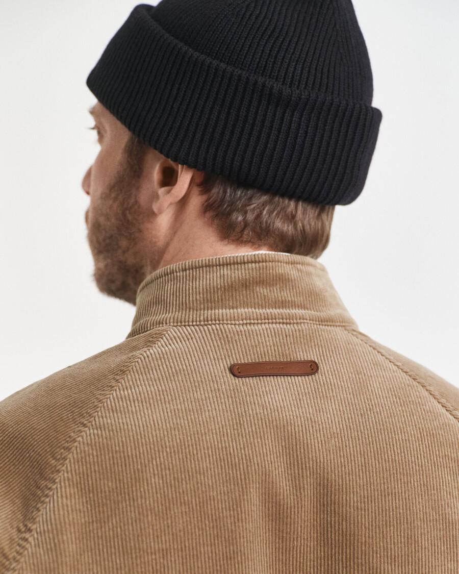 corduroy harrington-jas - licht taupe